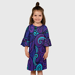 Платье клеш для девочки Загадочный лес, цвет: 3D-принт — фото 2