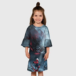 Платье клеш для девочки Ай Хранительница могил Z, цвет: 3D-принт — фото 2