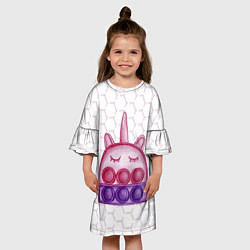 Платье клеш для девочки POP IT ЕДИНОРОГ ПОП ИТ, цвет: 3D-принт — фото 2