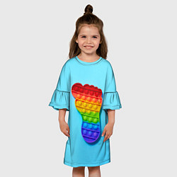 Платье клеш для девочки ПОП ИТ СЛЕД НОГИ, цвет: 3D-принт — фото 2