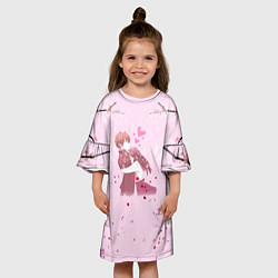 Платье клеш для девочки Аниме Объятия Любовь Пара, цвет: 3D-принт — фото 2