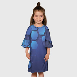 Платье клеш для девочки Шестиугольники, цвет: 3D-принт — фото 2