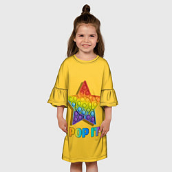 Платье клеш для девочки POP IT STAR ПОП ИТ ЗВЕЗДА, цвет: 3D-принт — фото 2