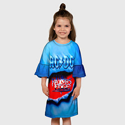 Платье клеш для девочки ACDC - The Razor’s Edge, цвет: 3D-принт — фото 2