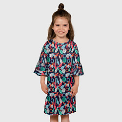 Платье клеш для девочки Боулинг, цвет: 3D-принт — фото 2