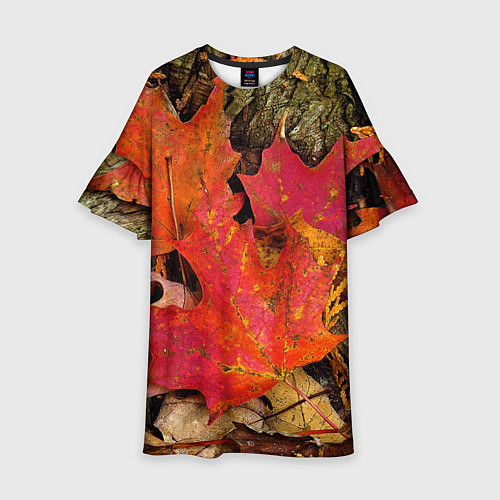 Детское платье Листопадкленовые листья / 3D-принт – фото 1