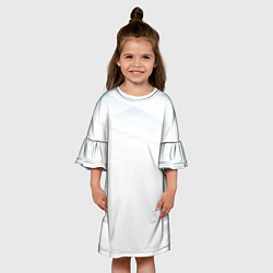 Платье клеш для девочки Бирюзовая и синяя геометрия, цвет: 3D-принт — фото 2