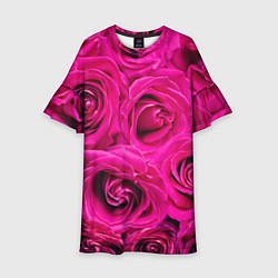 Платье клеш для девочки Бутоны Розы, цвет: 3D-принт