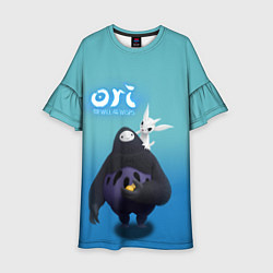 Платье клеш для девочки Naru и Ori Нару and Ori, цвет: 3D-принт