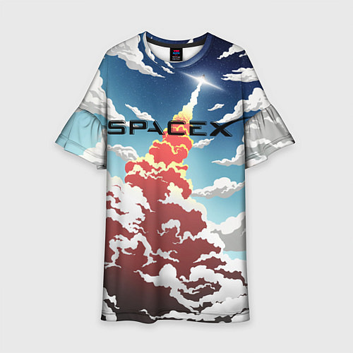 Детское платье Ракета SpaceX / 3D-принт – фото 1