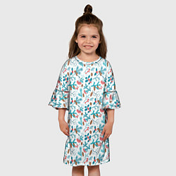 Платье клеш для девочки Морозная Зимняя Свежесть, цвет: 3D-принт — фото 2