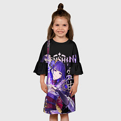 Платье клеш для девочки Сёгун Райдэн Genshin Impact, цвет: 3D-принт — фото 2