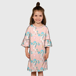 Платье клеш для девочки Единороги из паттерна, цвет: 3D-принт — фото 2