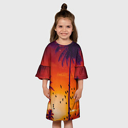 Платье клеш для девочки РАЙСКОЕ НАСЛАЖДЕНИЕ, цвет: 3D-принт — фото 2