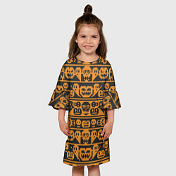 Платье клеш для девочки Свитер с тыквами, цвет: 3D-принт — фото 2