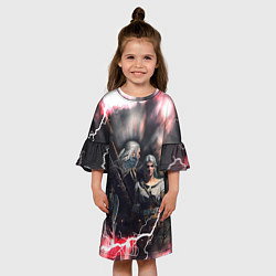 Платье клеш для девочки Цирилла Геральт, цвет: 3D-принт — фото 2