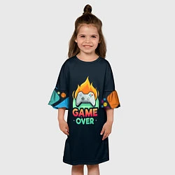 Платье клеш для девочки GamePad Over, цвет: 3D-принт — фото 2