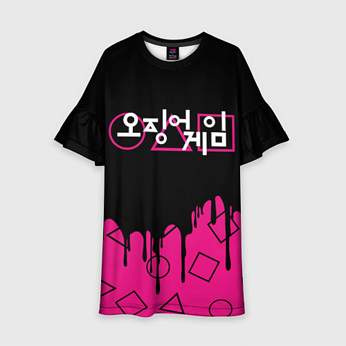 Детское платье Игра в кальмара: Логотип / 3D-принт – фото 1