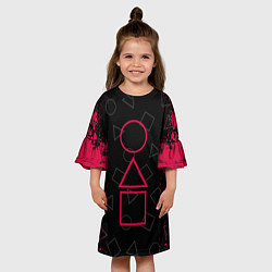 Платье клеш для девочки Игра в кальмара: Игра началась цвета 3D-принт — фото 2