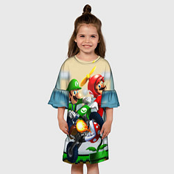 Платье клеш для девочки MarioHelmet, цвет: 3D-принт — фото 2