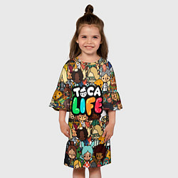 Платье клеш для девочки Toca Life: Persons, цвет: 3D-принт — фото 2