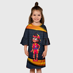 Платье клеш для девочки Рисунок Meg Brawl Stars, цвет: 3D-принт — фото 2
