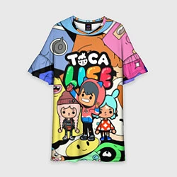 Платье клеш для девочки Toca Life: Heroes, цвет: 3D-принт