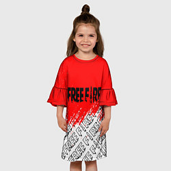 Платье клеш для девочки Фри фаер День Booyah,, цвет: 3D-принт — фото 2