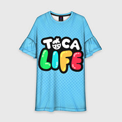 Платье клеш для девочки Toca Life: Logo цвета 3D-принт — фото 1