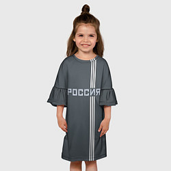 Платье клеш для девочки Россия, цвет: 3D-принт — фото 2