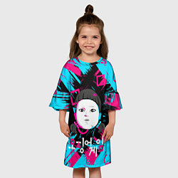 Платье клеш для девочки SQUID GAME ИГРА В КАЛЬМАРА DOLL,, цвет: 3D-принт — фото 2