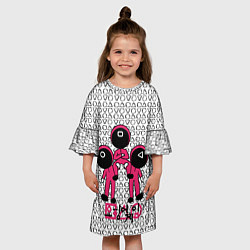 Платье клеш для девочки Игра в кальмара Squid Game, цвет: 3D-принт — фото 2