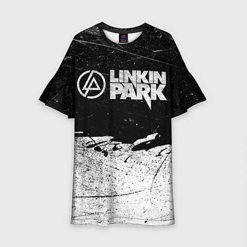 Детское платье Линкин Парк Лого Рок ЧБ Linkin Park Rock / 3D-принт – фото 1