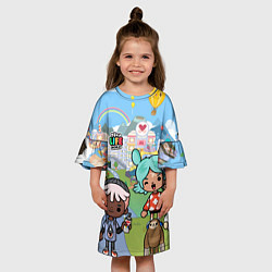 Платье клеш для девочки Toca Life World, цвет: 3D-принт — фото 2