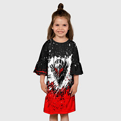Платье клеш для девочки Берсерк: Брызги красок, цвет: 3D-принт — фото 2