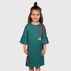 Платье клеш для девочки Игра в кальмара: Персонаж 067, цвет: 3D-принт — фото 2