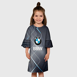Платье клеш для девочки BMW Logo, цвет: 3D-принт — фото 2