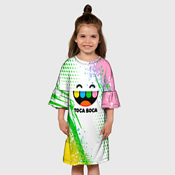 Платье клеш для девочки Toca Boca: Улыбашка, цвет: 3D-принт — фото 2