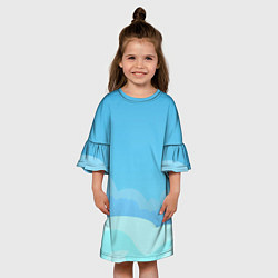 Платье клеш для девочки Небо после грозы, цвет: 3D-принт — фото 2