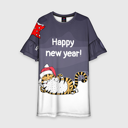 Детское платье Happy New Year 2022 Тигр / 3D-принт – фото 1
