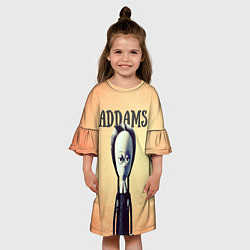 Платье клеш для девочки Уэнздэй Аддамс!, цвет: 3D-принт — фото 2