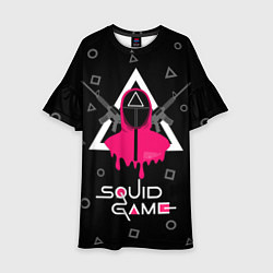 Платье клеш для девочки Squid game: guard with M-16, цвет: 3D-принт