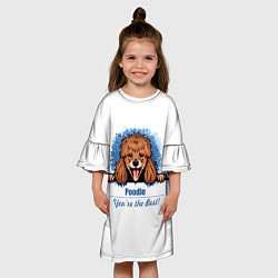 Платье клеш для девочки Собака Пудель Poodle, цвет: 3D-принт — фото 2