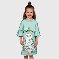 Платье клеш для девочки Обожаю праздники, цвет: 3D-принт — фото 2