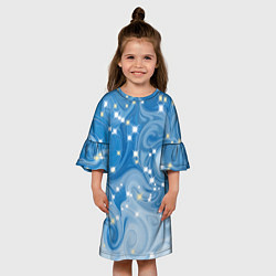 Платье клеш для девочки Голубая метелица, цвет: 3D-принт — фото 2