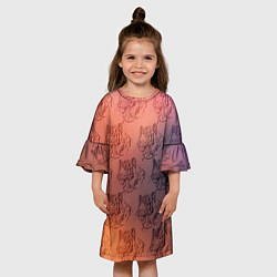 Платье клеш для девочки Тигровый паттерн, цвет: 3D-принт — фото 2