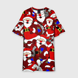 Платье клеш для девочки Толпа Дедов Морозов, цвет: 3D-принт
