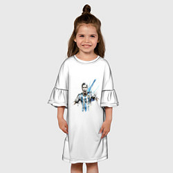 Платье клеш для девочки Messi Argentina Team, цвет: 3D-принт — фото 2