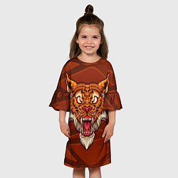 Платье клеш для девочки Тигр Evil, цвет: 3D-принт — фото 2