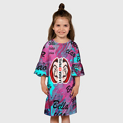 Платье клеш для девочки Бумажный дом Белла чао, цвет: 3D-принт — фото 2